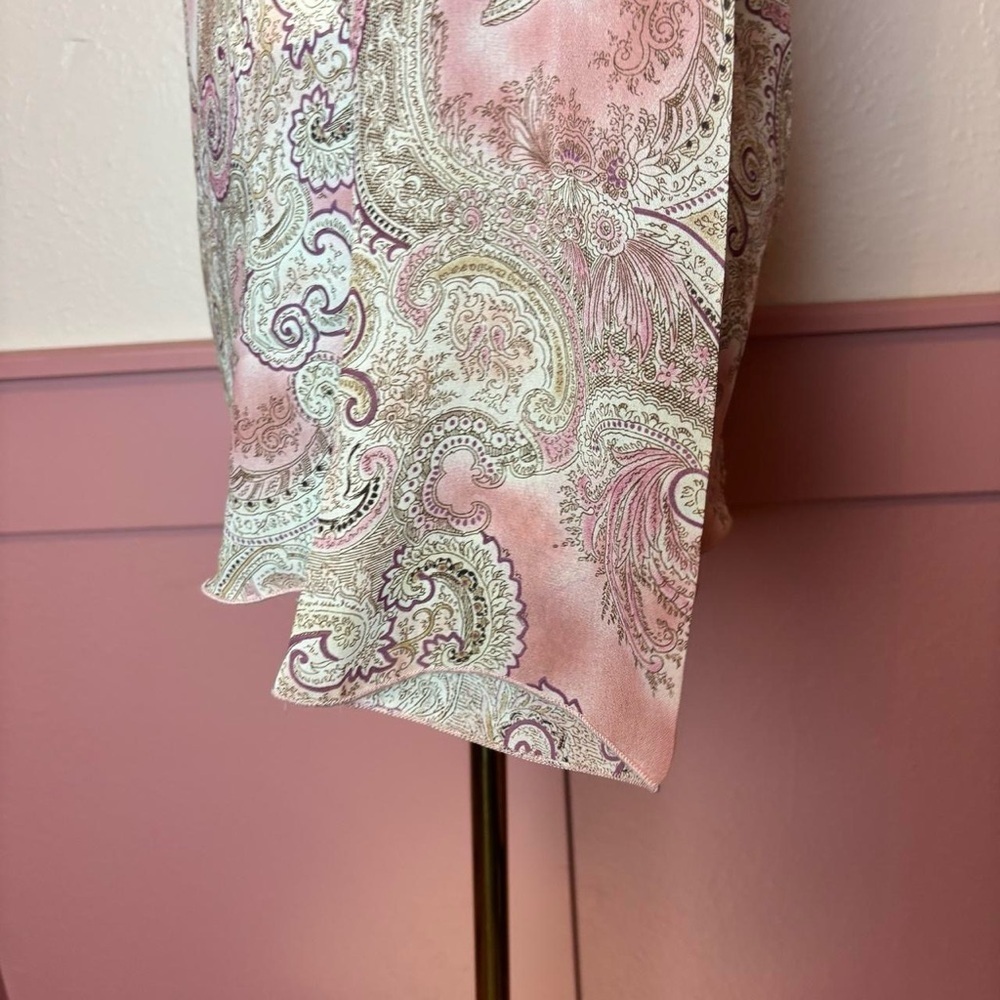vtg y2k cottage fairy paisley blouse heartsoul sz large pink cream - Picture 4 of 9